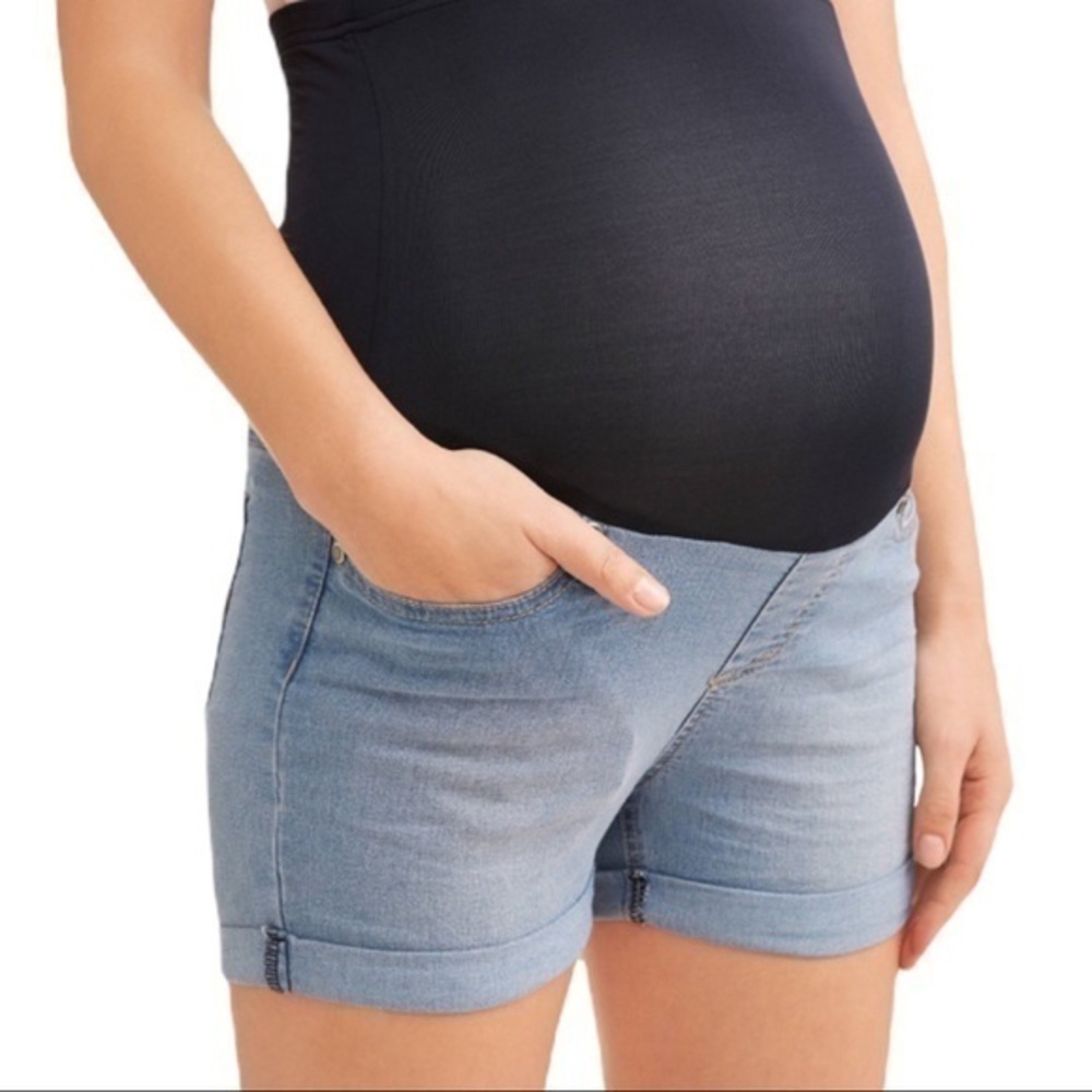 Time and Tru Maternity Denim Shorts | Size XXL / 2X / 20 | Full Panel Belly NWT